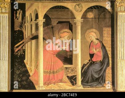 Italy - Tuscany - Cortona Diocesan Museum- Beato Angelico - Annunciation 1432-1433 Stock Photo