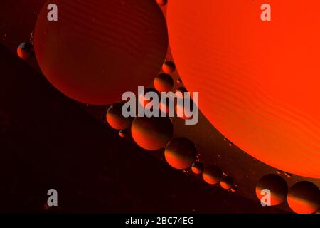 Red background bubbles in a circle. Soft focus Stock Photo