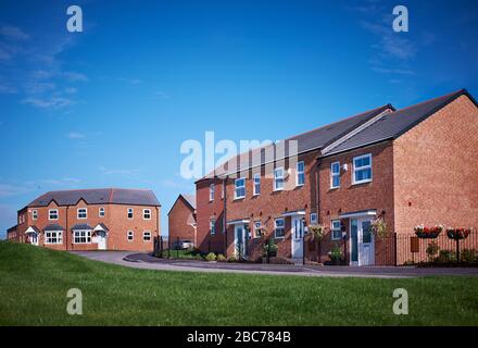 Shot of typical English houses with a garden Stock Photo