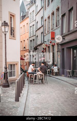 Scene of daily life in Luxembourg city Stock Photo
