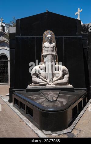 Buenos Aires/ Argentina: Skulpture in the cemetery Recoleta in Buenos Aires Stock Photo