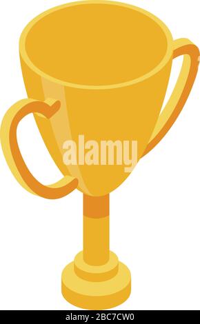 Croquet gold cup icon, isometric style Stock Vector