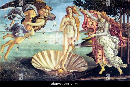 Italy - Tuscany -  Florence - Uffizi gallery - Sandro Botticelli - Venus birth 1485 Stock Photo