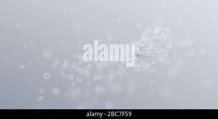 3D abstract of molecular structure or particles, slow motion 3D ...
