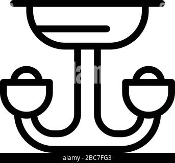 Ceiling lamp icon, outline style Stock Vector