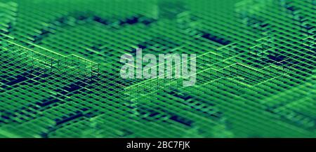 Abstract 3d rendering of technological surface. Modern background design Stock Photo