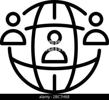 No global discrimination icon, outline style Stock Vector