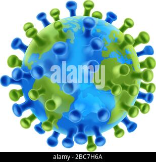 Coronavirus Virus Cell Global Pandemic World Stock Vector