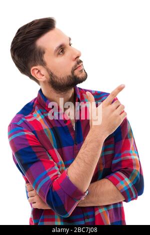 Man pointing finger Stock Photo