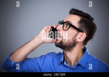 Man using smartphone Stock Photo
