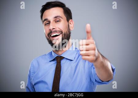 Man showing thumbs up Stock Photo