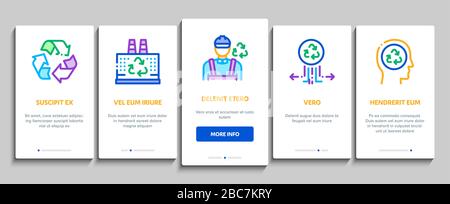 Recycle Factory Ecology Industry Onboarding Elements Icons Set Vector Stock Vector
