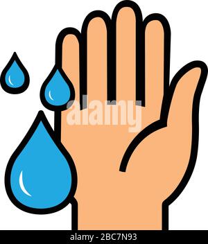 Washing hands vector icon sign wash hands symbol illustration Stock Vector