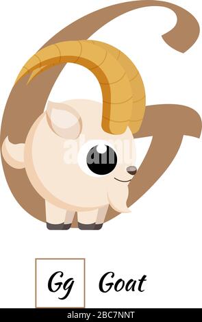 Goat. G letter. Cute children animal alphabet in vector. Funny cartoon ...