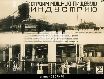Propaganda photo of the Stalin's second five-year plan for the development of the national economy of the Union of Soviet Socialist Republics (USSR), 1944 Stock Photo