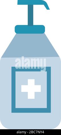 Antiseptic vector icon hygiene Virus hand care washing hands, anti bacterial soap, use sanitary antiseptic Flat vector illustration Stock Vector