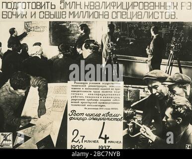 Propaganda photo of the Stalin's second five-year plan for the development of the national economy of the Union of Soviet Socialist Republics (USSR), 1952 Stock Photo