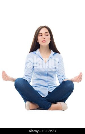Woman meditating Stock Photo