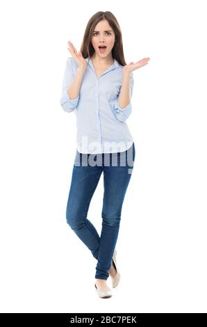 Surprised young woman Stock Photo