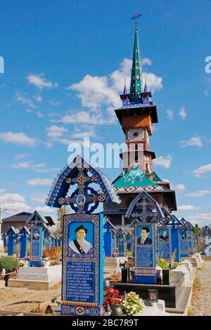 Merry Cemetery in Sapanta village, Maramures region in northern Romania Stock Photo