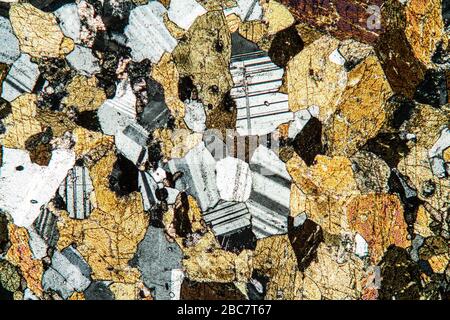 Amphibolite rock under the microscope 50x Stock Photo - Alamy