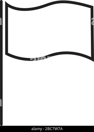 flag line icon sign vector isolated on white background Illustration Stock Vector