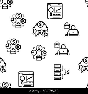 Data Scientist Worker Seamless Pattern Vector Stock Vector