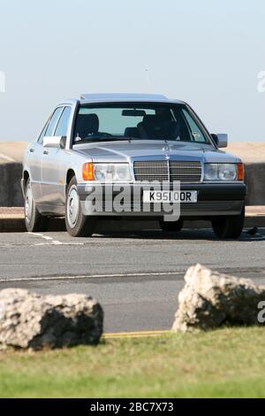 An immaculate 1993 Mercedes Benz 190e at Southsea near Portsmouth UK in 2013. Stock Photo