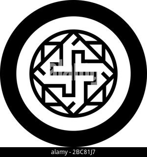 Scandinavian pattern and circle of Norse runes and dragons Stock Vector ...