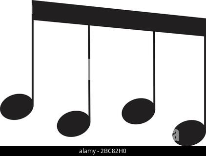 Music note icon vector flat isolated on white Stock Vector