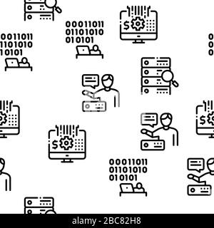 Data Scientist Worker Seamless Pattern Vector Stock Vector