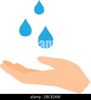 Hand washing vector icon hygiene symbol on white isolated background Stock Vector