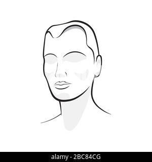 Elegant Mannequin Face Template on white Stock Vector