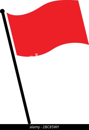 flag red icon sign vector isolated on white Stock Vector