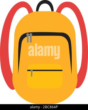 School Backpack icon flat vector illustration isolated eps 10 Stock Vector