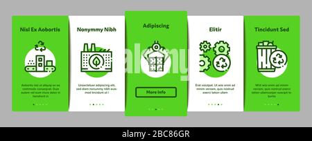 Recycle Factory Ecology Industry Onboarding Elements Icons Set Vector Stock Vector