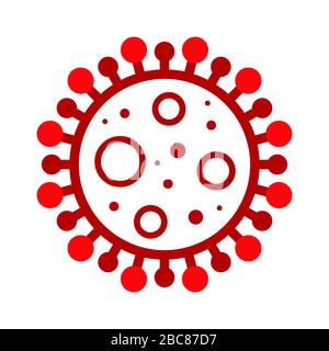 Wuhan Corona Virus, Covid-19, nCOV, MERS-CoV Novel Coronavirus Cell Stamp. Covid 19 Red Vector. Epidemic Warning Symbol or Sign, Risk Zone Sticker. Stock Vector