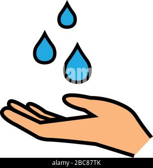 Hand washing vector icon hygiene symbol on white isolated background hygiene icons Stock Vector
