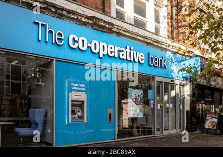 The Co-opertive Bank - high street retail ban- exterior logo / signage- London Stock Photo