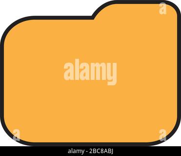 Folder icon flat isolated on white background for web site design Stock Vector