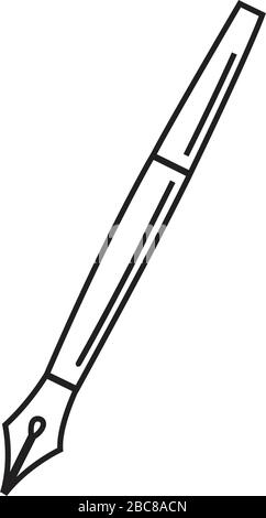 Pen line icon vector linear pictogram isolated on white Stock Vector