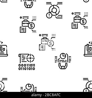 Data Scientist Worker Seamless Pattern Vector Stock Vector