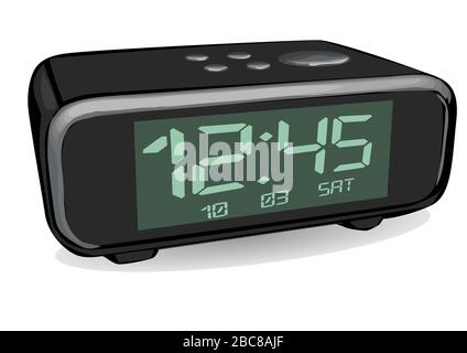 digital clock isolated on a white background Stock Vector
