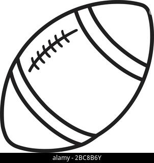 Rugby ball line icon isolated on a white isolated Stock Vector