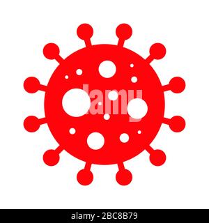 Wuhan Corona Virus, Covid-19, nCOV, MERS-CoV Novel Coronavirus Cell Stamp. Covid 19 Red Vector. Epidemic Warning Symbol or Sign, Risk Zone Sticker. Stock Vector