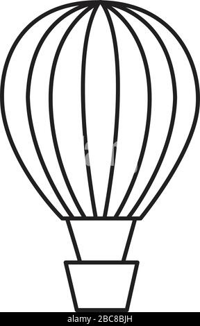 hot air balloon outline icon vector isolated Stock Vector