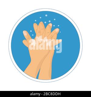 Washing hands with soap vector sign. How to wash your hands infographic ...