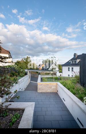 Modern access path to a single-family home Stock Photo