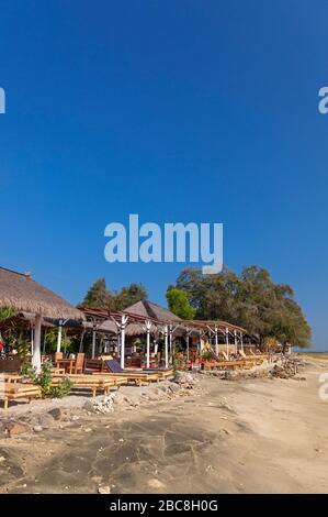Asia, Indonesia, West Nusa Tenggara, Gili Air, Beachfront Restaurant and Bar near Orong Villages Stock Photo
