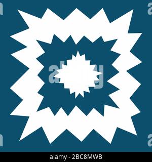Starry modern square tile, geometry shapes in cold tone. Irregular shapes on blue background. Keen irregular big elements. Modern style. Line with Stock Vector